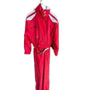 Bogner Red Long Sleeve Front Zipper USA Made Snow Bunting Ski Suit Size 6